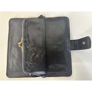 Vintage Black Corded Wallet Kiss Lock Coin Pouch Clutch - 057 (88)